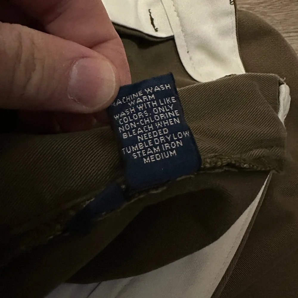 Polo Ralph Lauren Hammond Pant Mens 38x30 Brown Pleated Cuffed‎ Chino Chinos